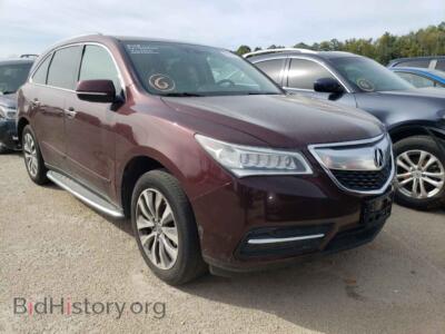 2014 Acura MDX MDX Techno, бордовый — VIN 5FRYD4H44EB007210, Copart