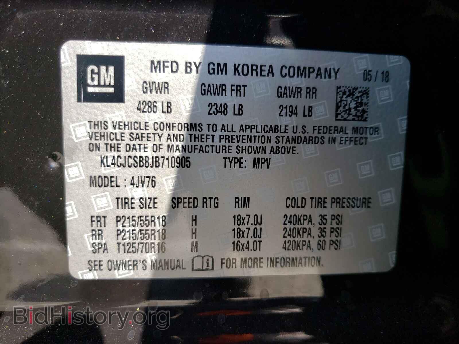2018 BUICK ENCORE - VIN: KL4CJCSB8JB710905 - Photo 10