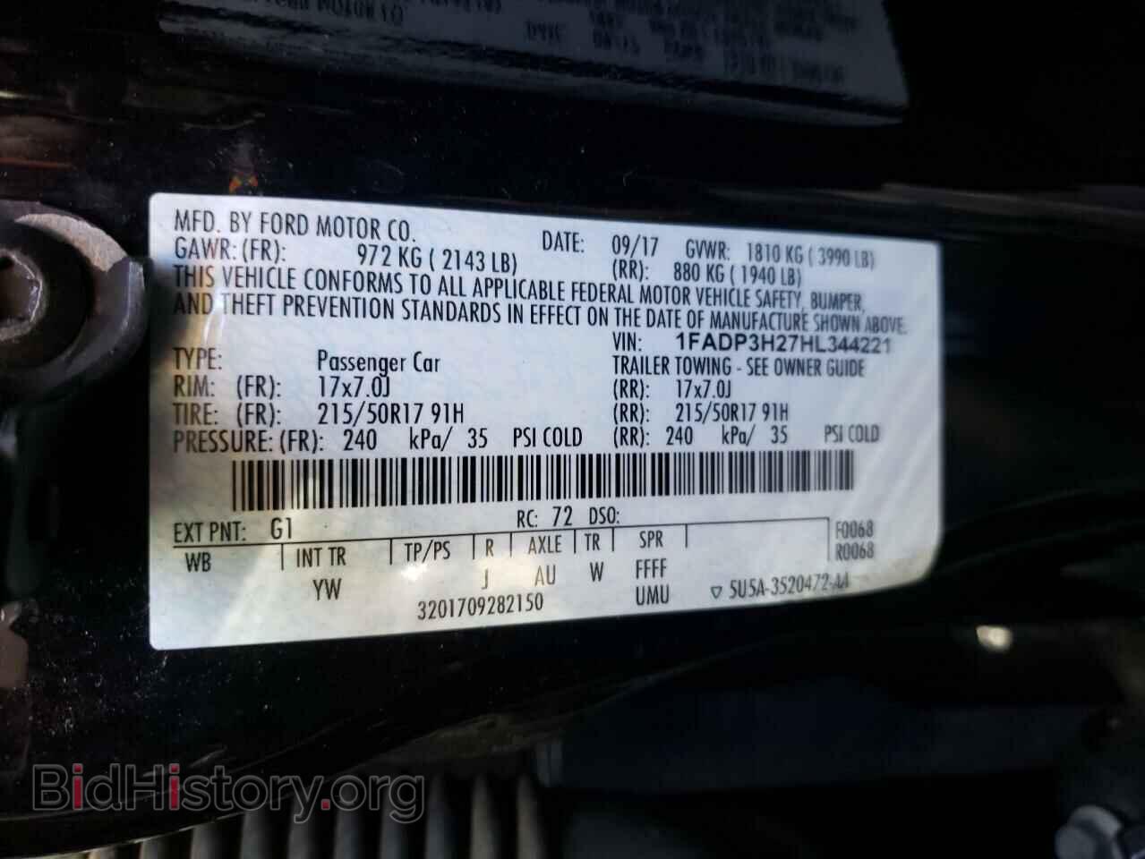 2017 FORD FOCUS - VIN: 1FADP3H27HL344221 - Фото 10