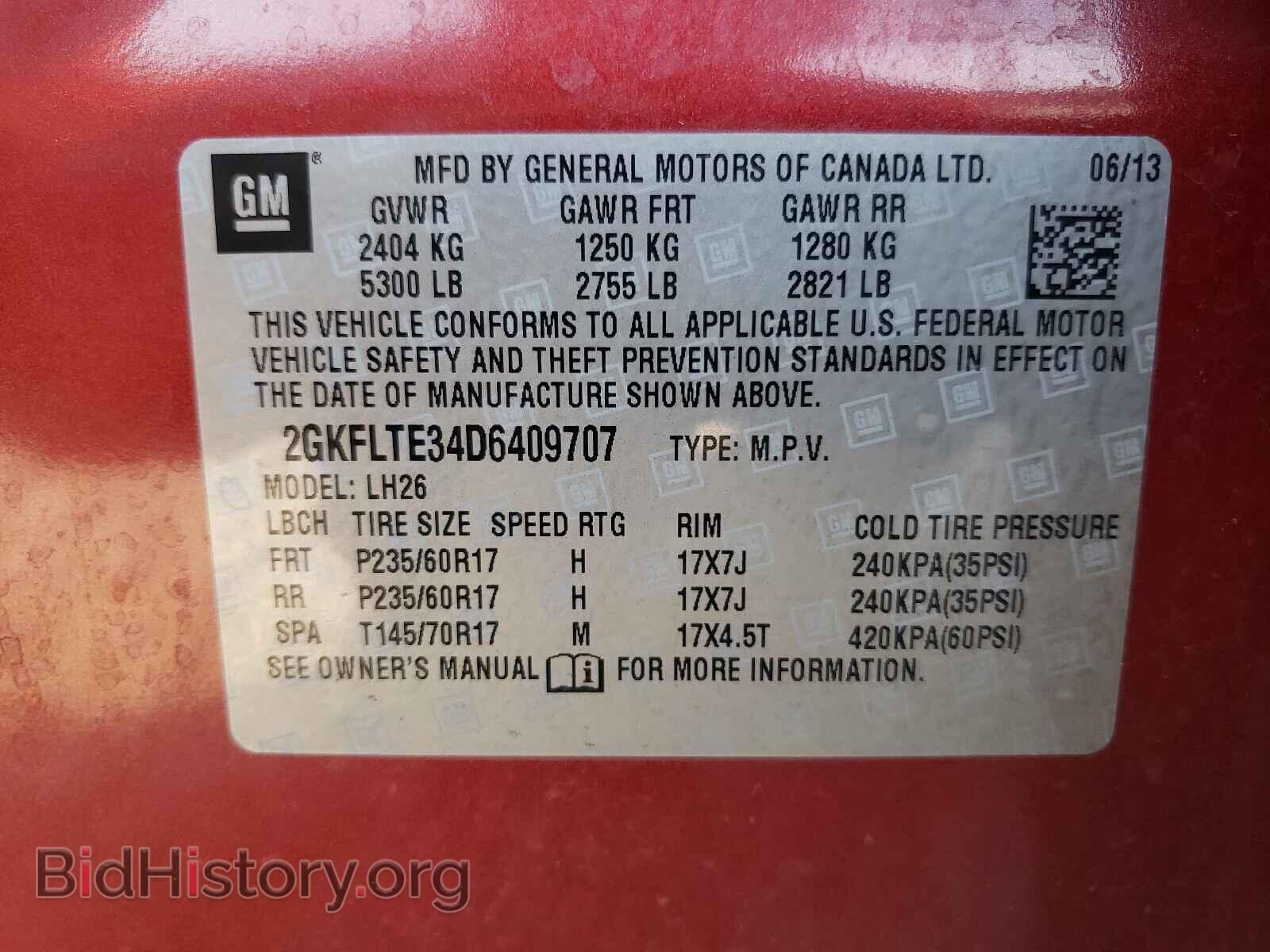 2013 GMC TERRAIN - VIN: 2GKFLTE34D6409707 - Фото 10