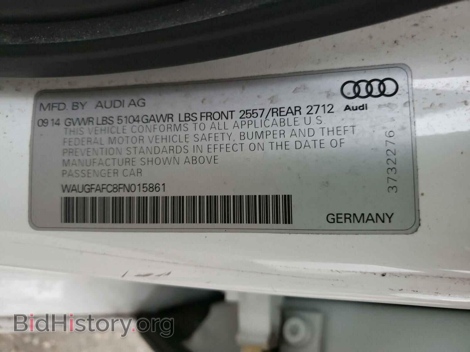 2015 AUDI A6 - VIN: WAUGFAFC8FN015861 - Фото 10