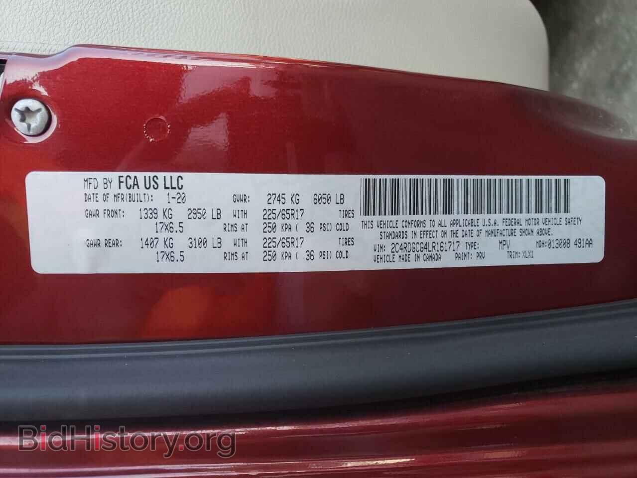 2020 DODGE CARAVAN - VIN: 2C4RDGCG4LR161717 - Фото 10