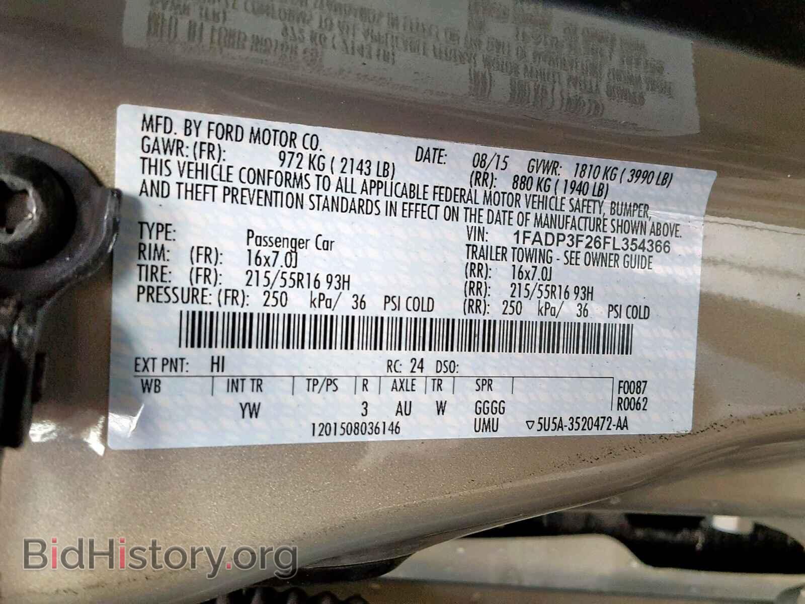 2015 FORD FOCUS - VIN: 1FADP3F26FL354366 - Фото 10