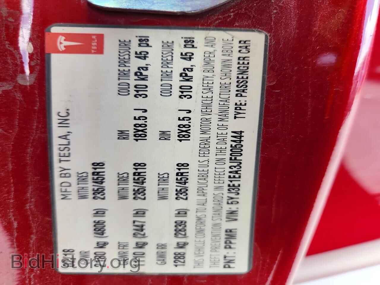 2018 TESLA MODEL 3 - VIN: 5YJ3E1EA3JF005444 - Фото 12