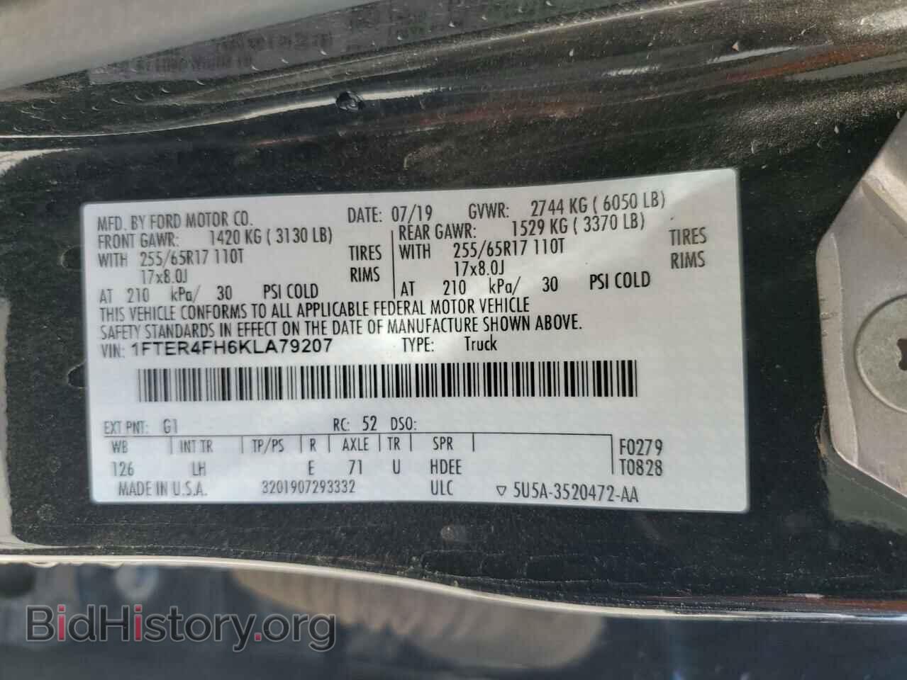 2019 FORD RANGER - VIN: 1FTER4FH6KLA79207 - Фото 12