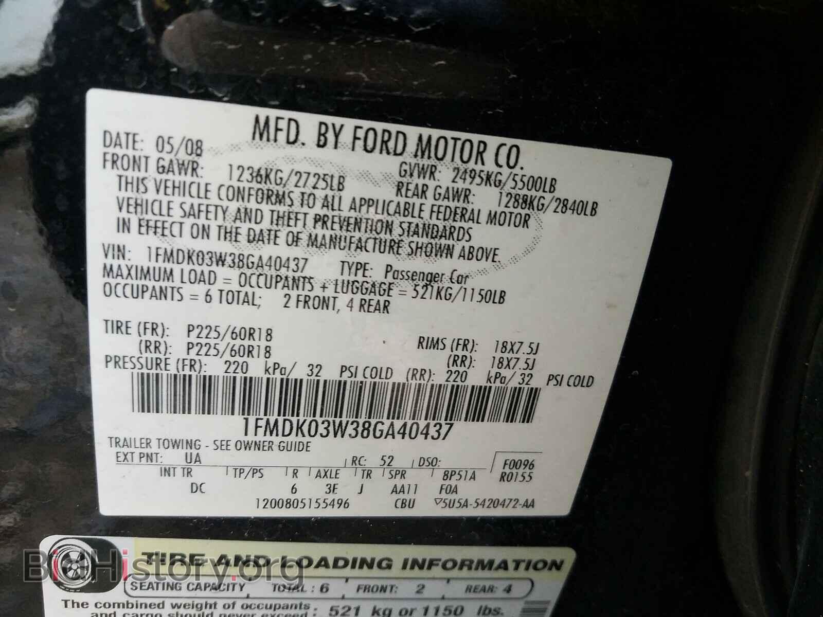 2008 FORD TAURUS - VIN: 1FMDK03W38GA40437 - Photo 10