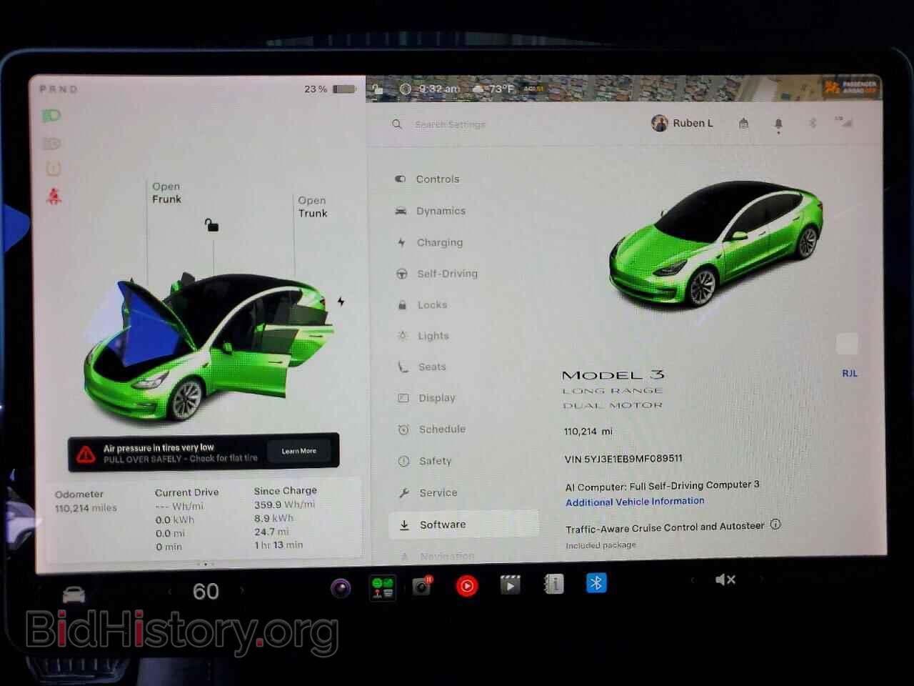 2021 TESLA MODEL 3 - VIN: 5YJ3E1EB9MF089511 - Фото 9