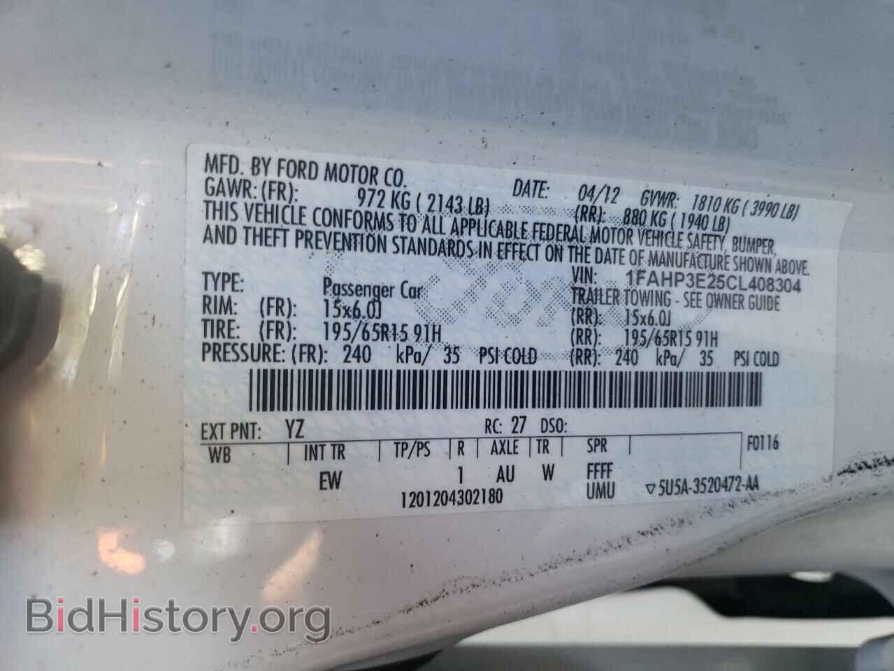 2012 FORD FOCUS - VIN: 1FAHP3E25CL408304 - Фото 10