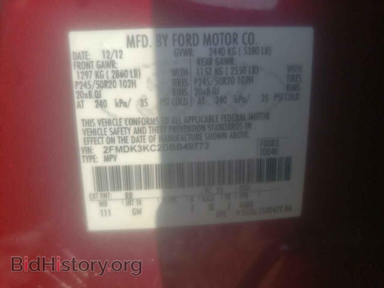 2013 FORD EDGE - VIN: 2FMDK3KC2DBB49773 - Photo 10