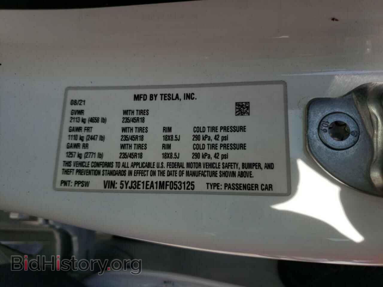 2021 TESLA MODEL 3 - VIN: 5YJ3E1EA1MF053125 - Photo 10