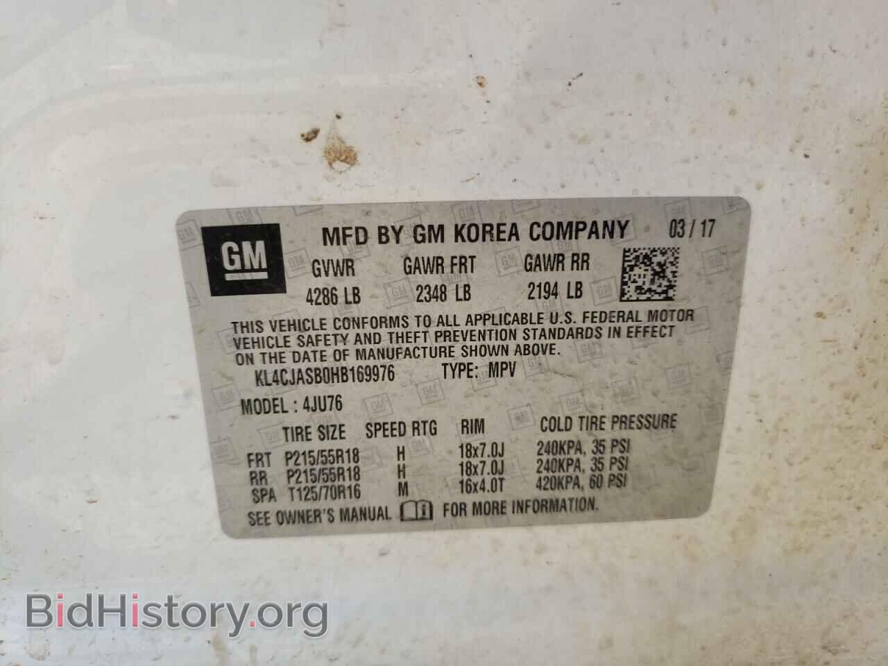 2017 BUICK ENCORE - VIN: KL4CJASB0HB169976 - Фото 10