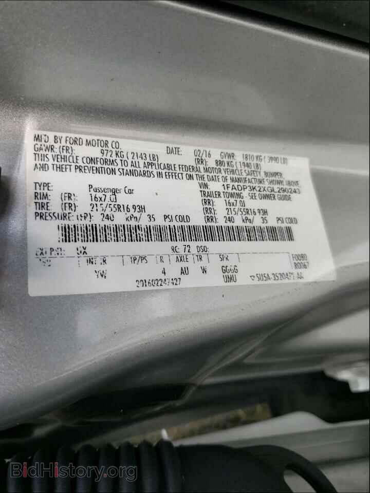 2016 FORD FOCUS - VIN: 1FADP3K2XGL290243 - Фото 10