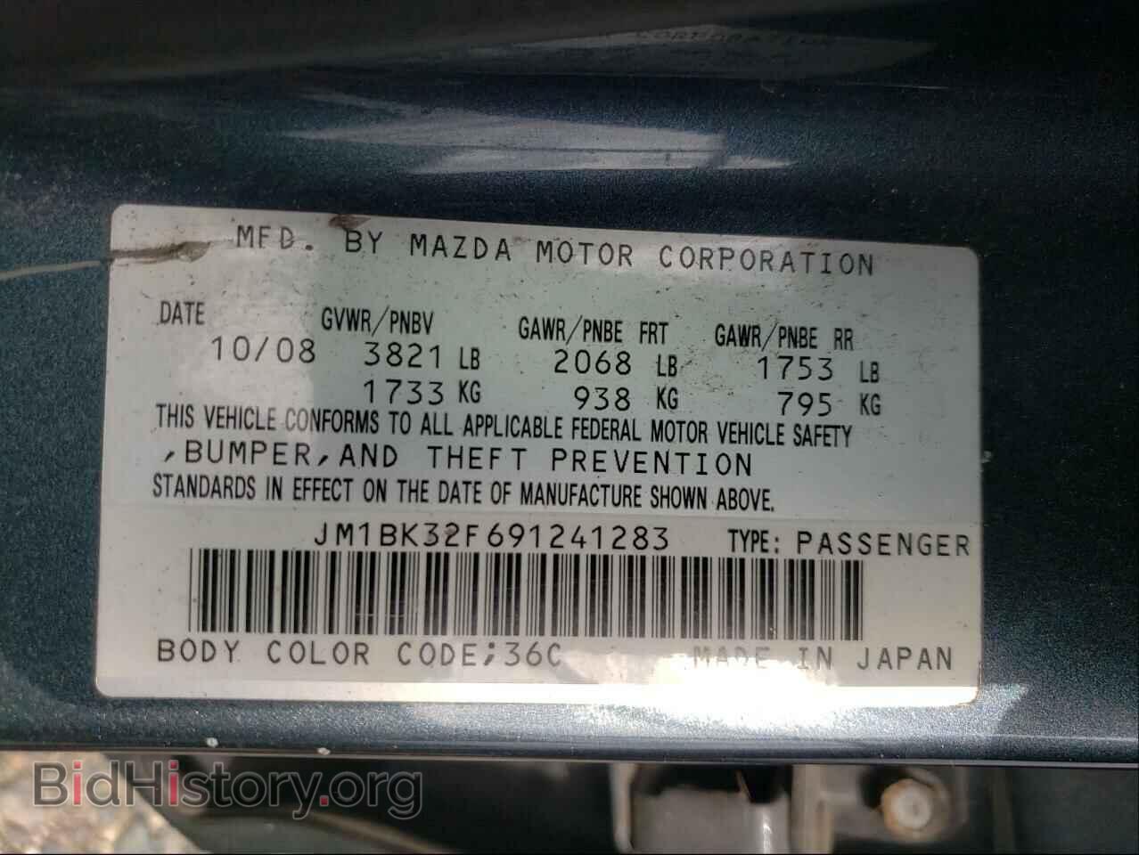 2009 MAZDA 3 - VIN: JM1BK32F691241283 - Фото 10