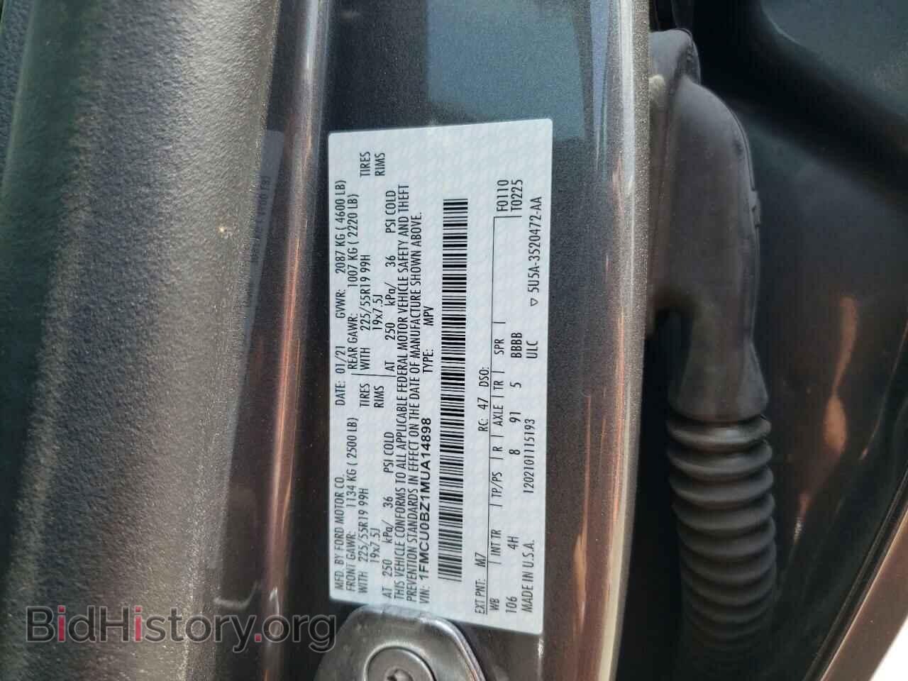 2021 FORD ESCAPE - VIN: 1FMCU0BZ1MUA14898 - Фото 13