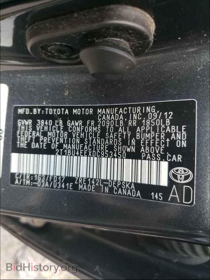 2013 TOYOTA COROLLA - VIN: 2T1BU4EEXDC953450 - Фото 10