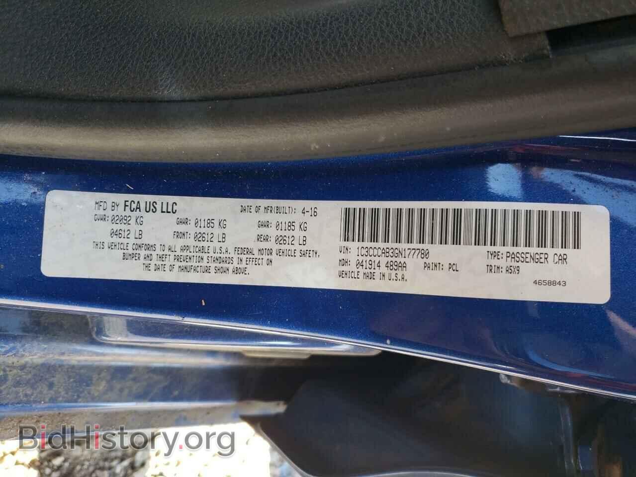 2016 CHRYSLER 200 - VIN: 1C3CCCAB3GN177780 - Фото 12