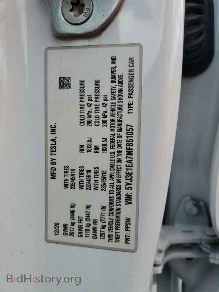 2021 TESLA MODEL 3 - VIN: 5YJ3E1EA7MF861057 - Photo 13