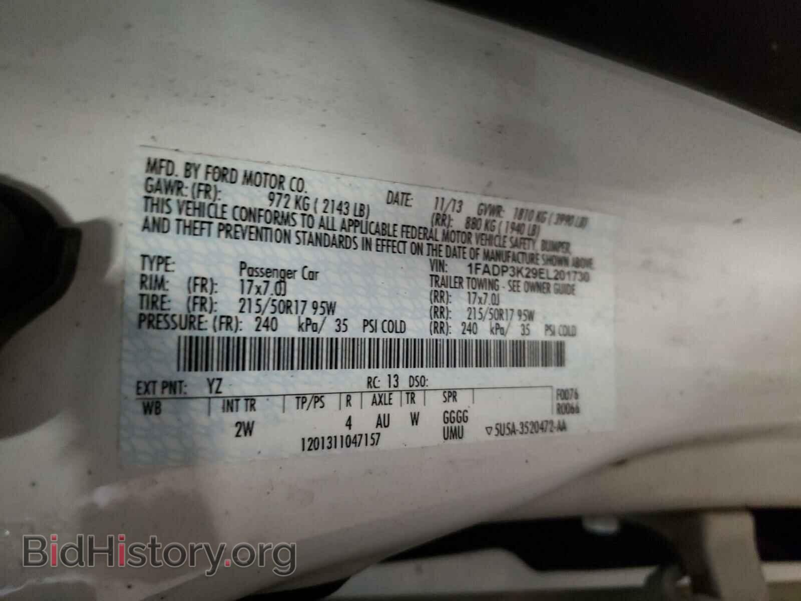 2014 FORD FOCUS - VIN: 1FADP3K29EL201730 - Photo 10