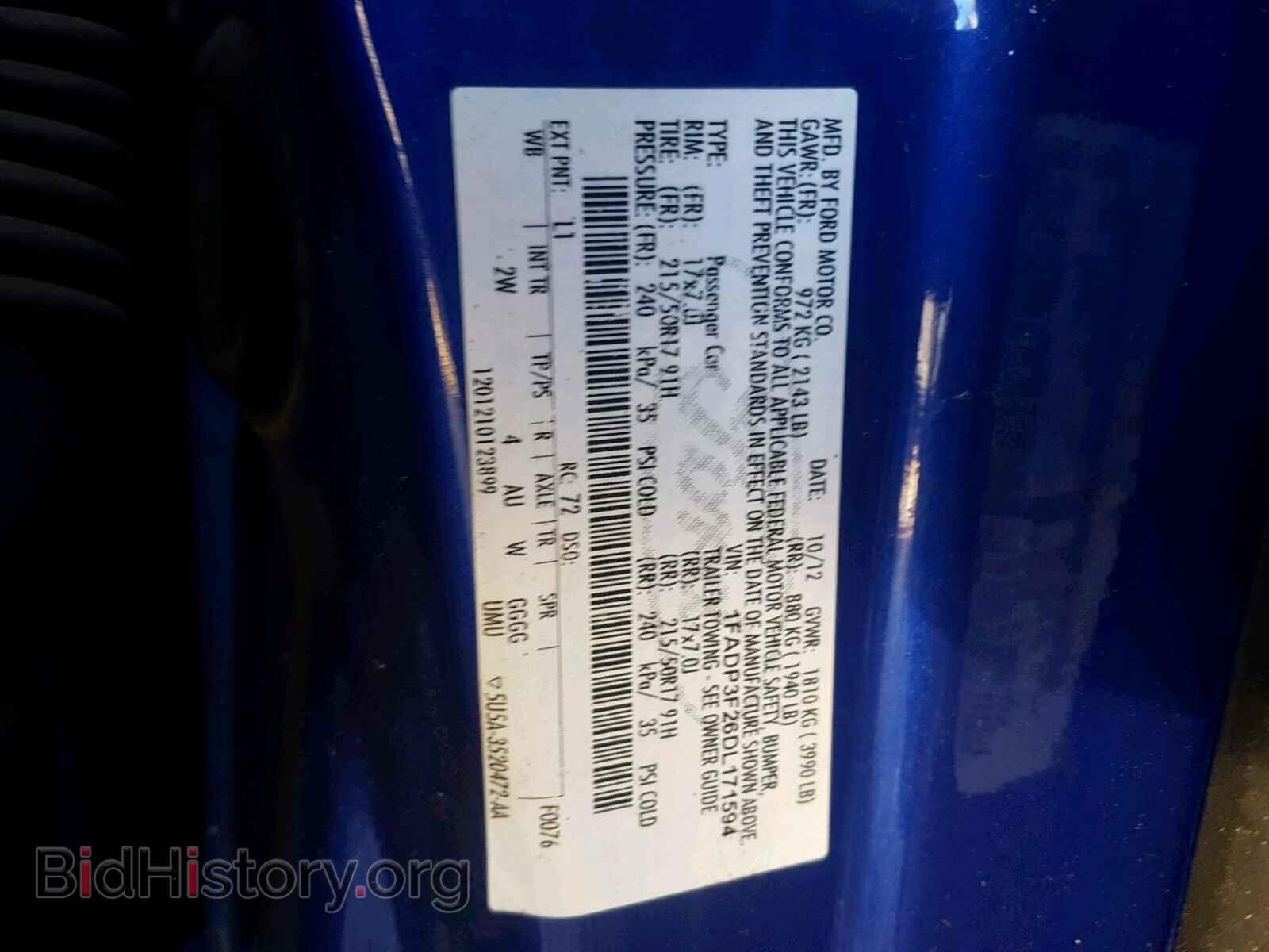 2013 FORD FOCUS - VIN: 1FADP3F26DL171594 - Фото 10