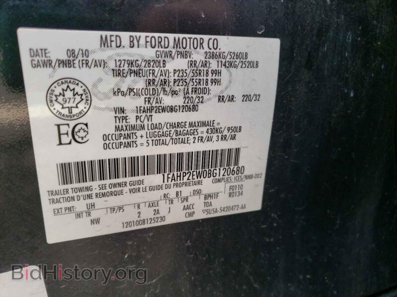 2011 Ford TAURUS (VIN 1FAHP2EW0BG120680) — photo 10 of 10