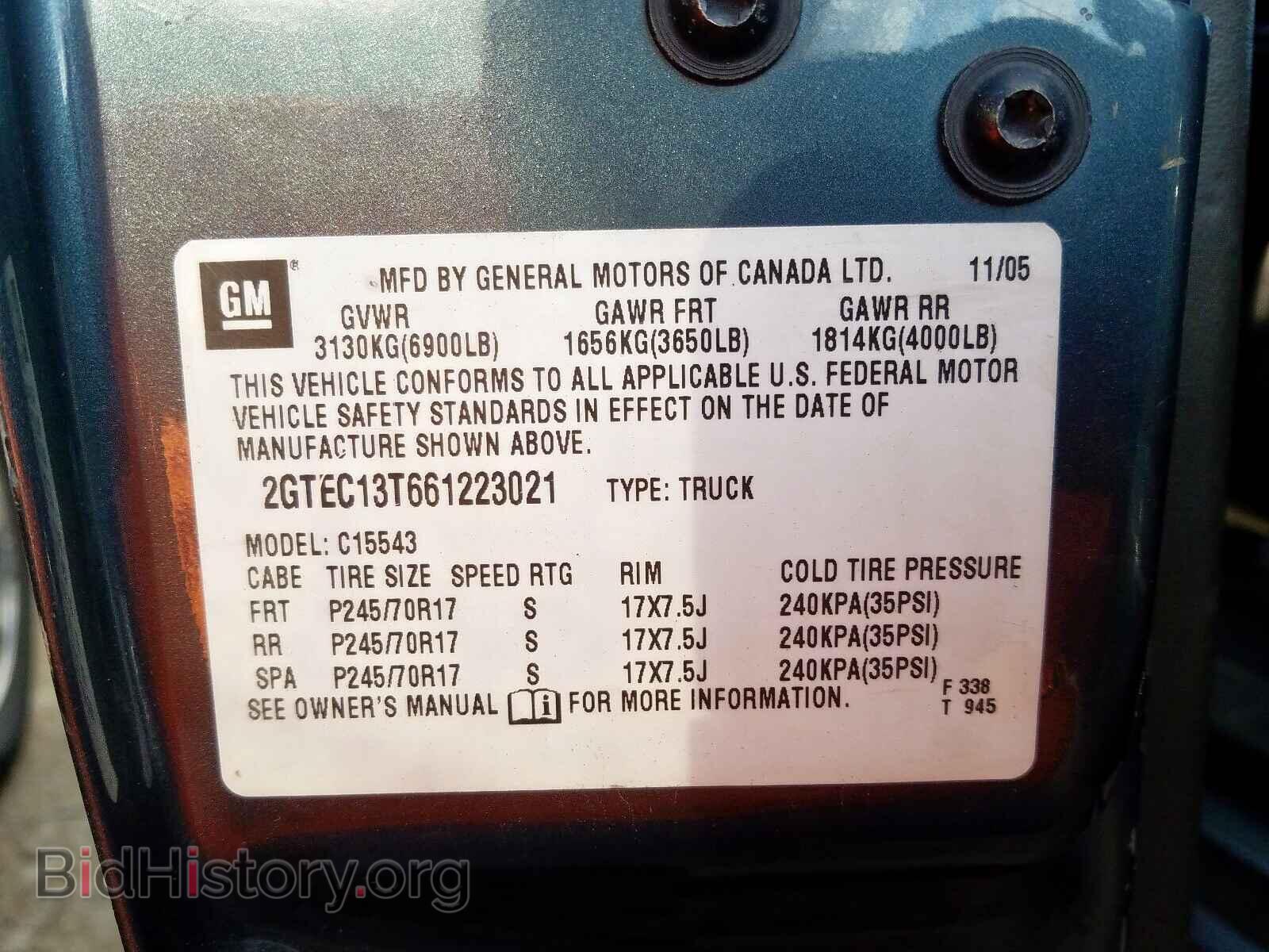 2006 GMC NEW SIERRA - VIN: 2GTEC13T661223021 - Фото 10