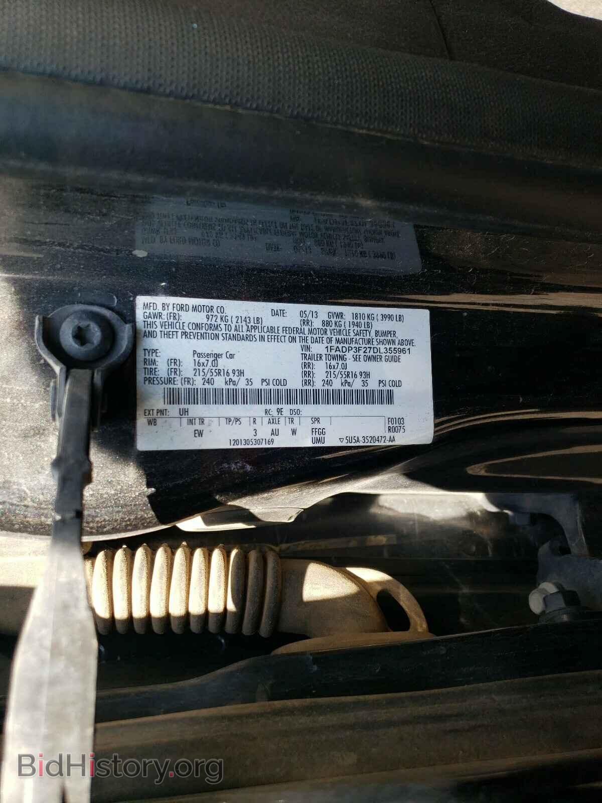 2013 FORD FOCUS - VIN: 1FADP3F27DL355961 - Фото 10