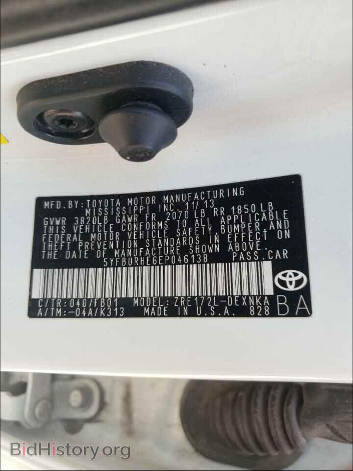 2014 TOYOTA COROLLA - VIN: 5YFBURHE6EP046138 - Фото 10