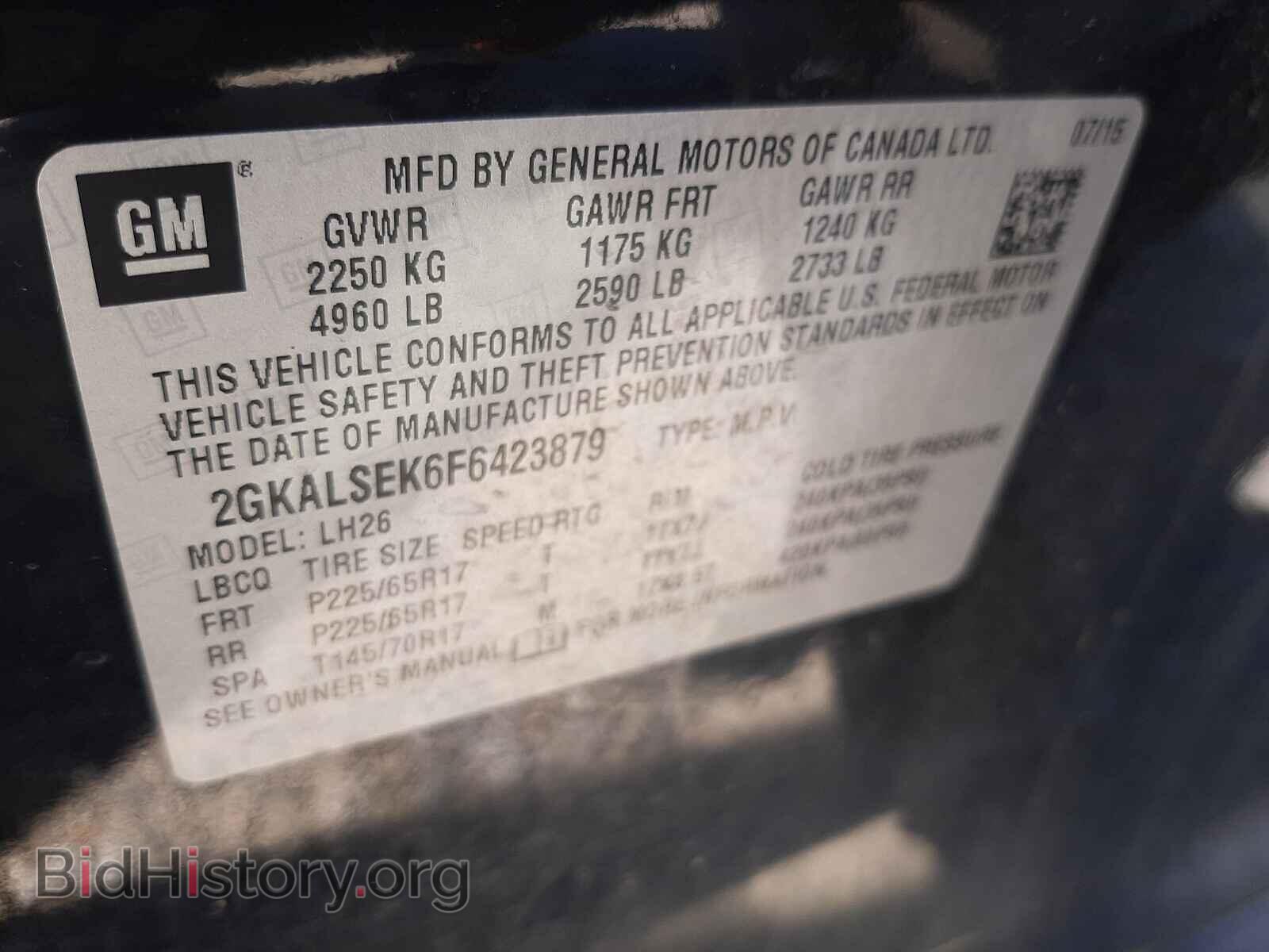 2015 GMC TERRAIN - VIN: 2GKALSEK6F6423879 - Фото 10