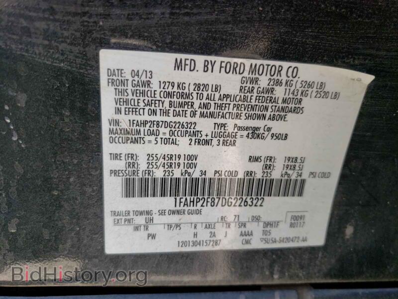 2013 Ford TAURUS (VIN 1FAHP2F87DG226322) — фото 10 из 10