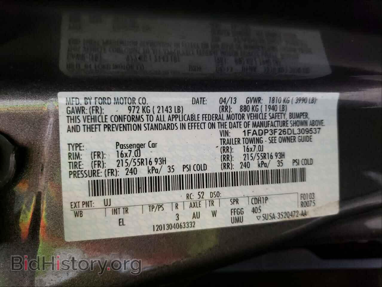 2013 FORD FOCUS - VIN: 1FADP3F26DL309537 - Photo 10