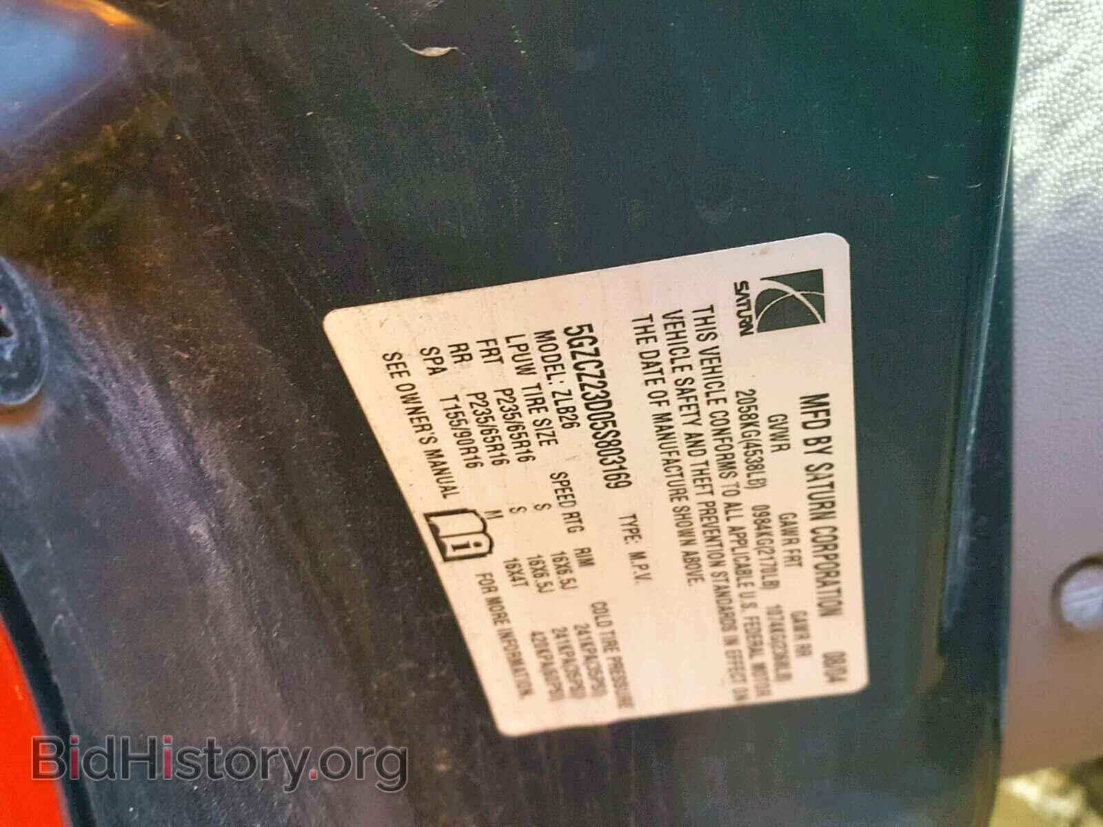2005 SATURN VUE - VIN: 5GZCZ23D05S803169 - Фото 10