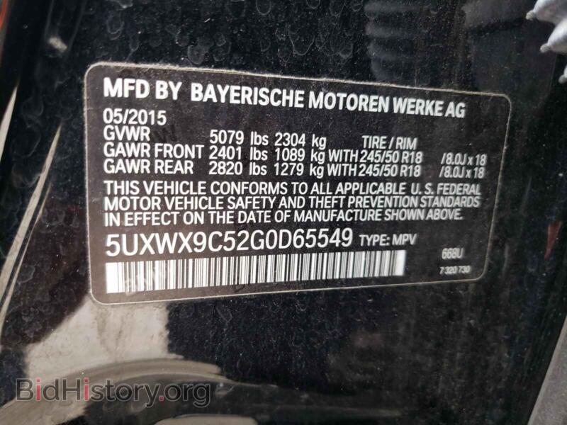 2016 BMW X3 (VIN 5UXWX9C52G0D65549) — фото 10 из 10