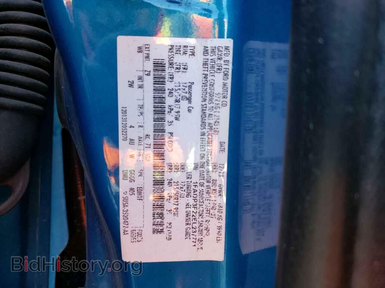 2014 FORD FOCUS - VIN: 1FADP3F22EL237771 - Фото 10