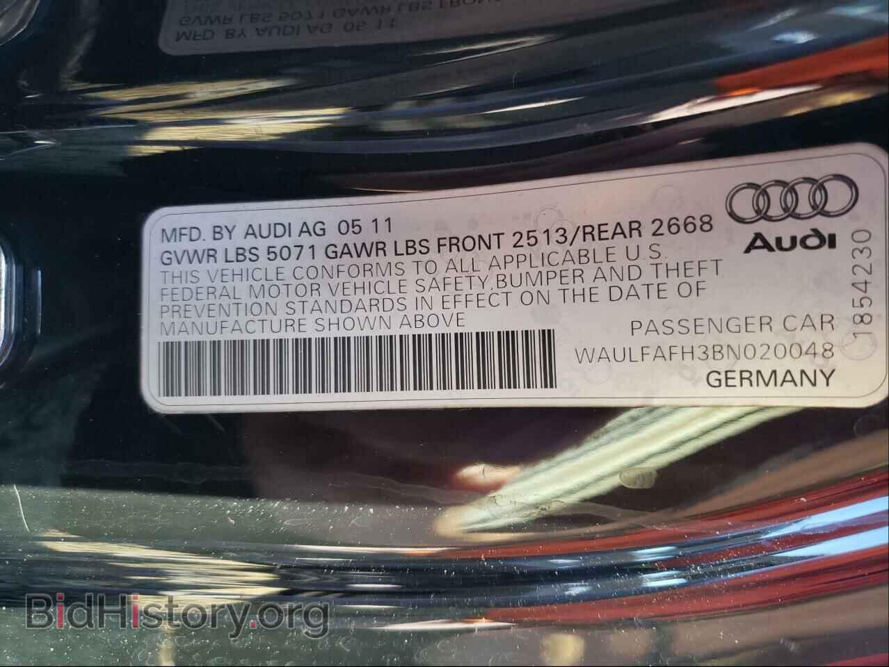 2011 AUDI A5 - VIN: WAULFAFH3BN020048 - Фото 10