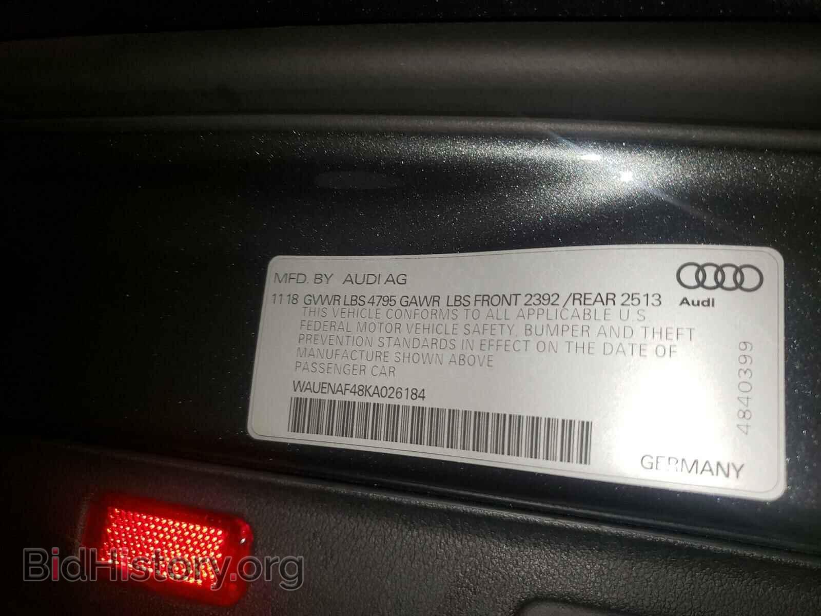 2019 AUDI A4 - VIN: WAUENAF48KA026184 - Фото 10