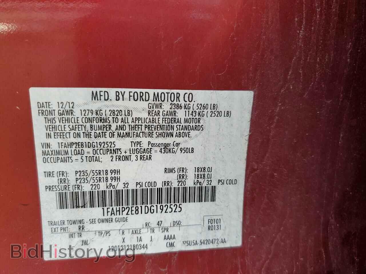 2013 FORD TAURUS - VIN: 1FAHP2E81DG192525 - Photo 12