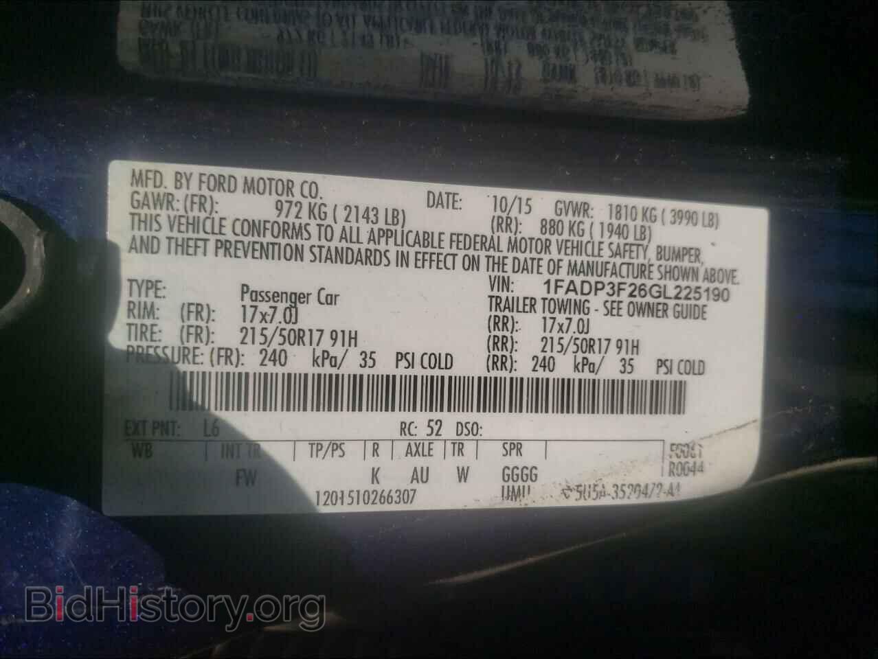 2016 FORD FOCUS - VIN: 1FADP3F26GL225190 - Фото 10