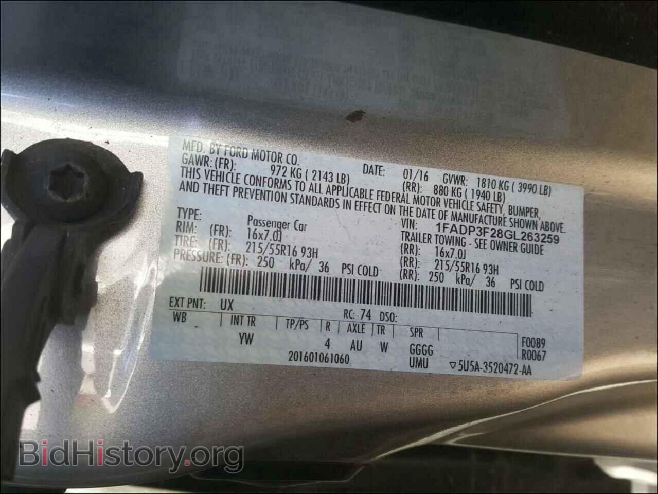 2016 FORD FOCUS - VIN: 1FADP3F28GL263259 - Photo 10