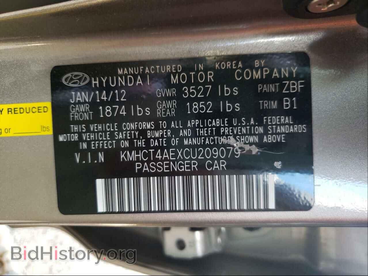 2012 HYUNDAI ACCENT - VIN: KMHCT4AEXCU209079 - Фото 10