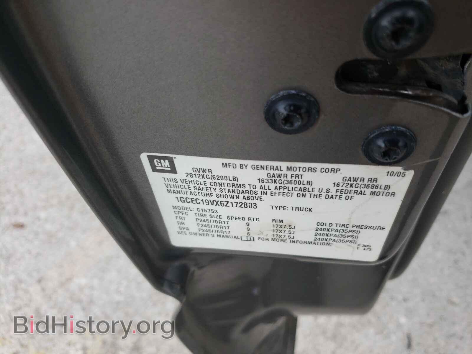 2006 CHEVROLET SILVERADO - VIN: 1GCEC19VX6Z172803 - Фото 10