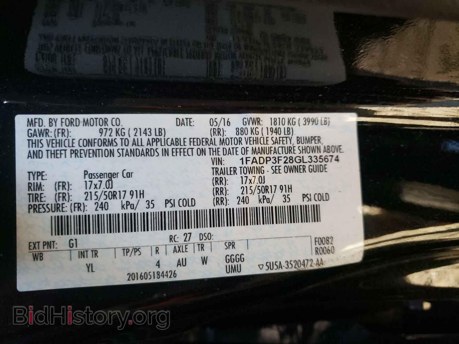 2016 FORD FOCUS - VIN: 1FADP3F28GL335674 - Фото 10
