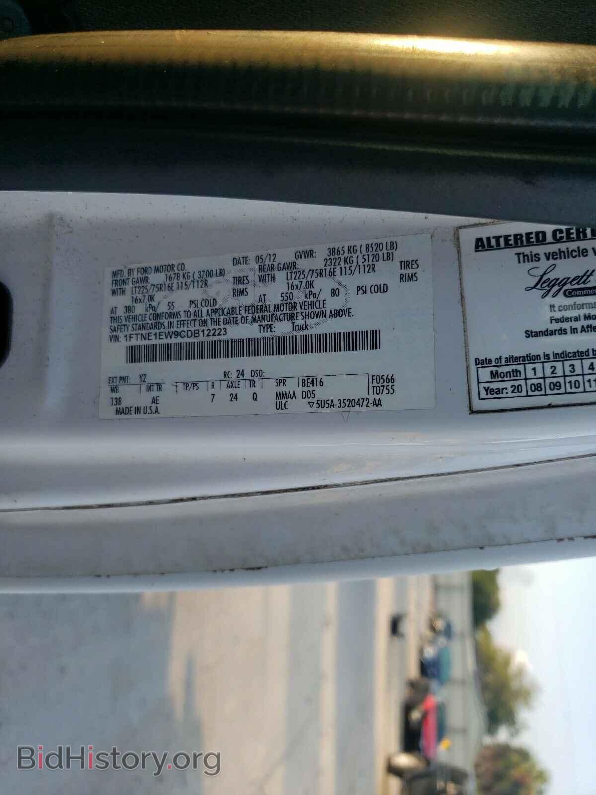 2012 FORD ECONOLINE - VIN: 1FTNE1EW9CDB12223 - Фото 10