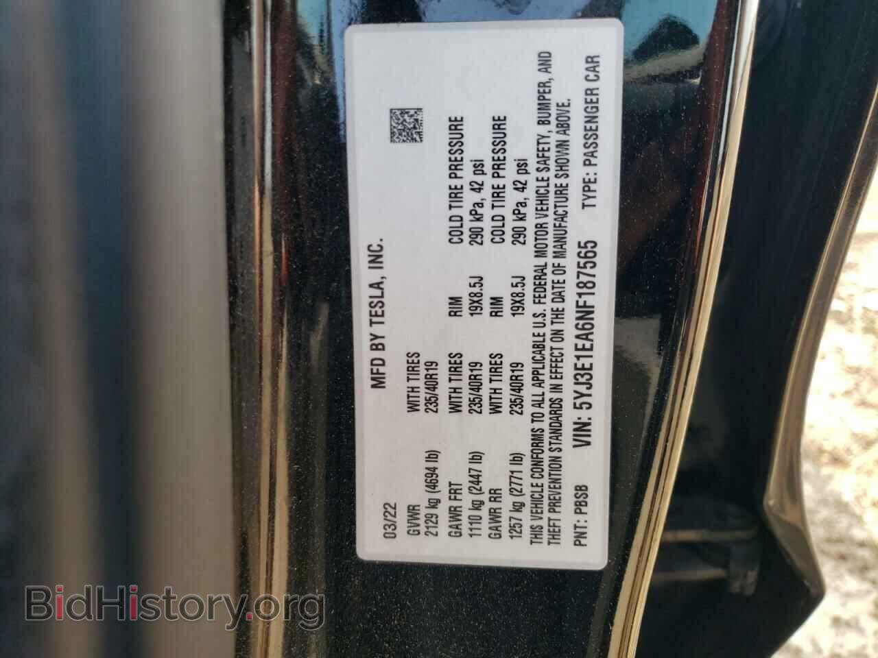 2022 TESLA MODEL 3 - VIN: 5YJ3E1EA6NF187565 - Photo 13