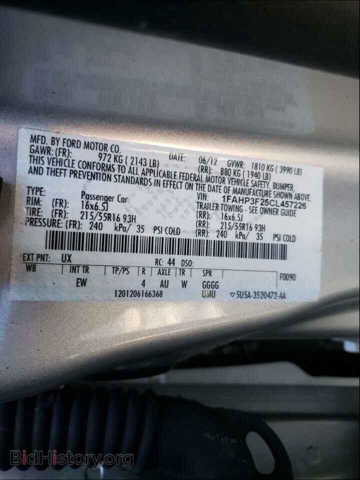 2012 FORD FOCUS - VIN: 1FAHP3F25CL457226 - Фото 10