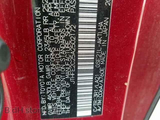 2010 LEXUS IS - VIN: JTHFE2C25A2502172 - Photo 10