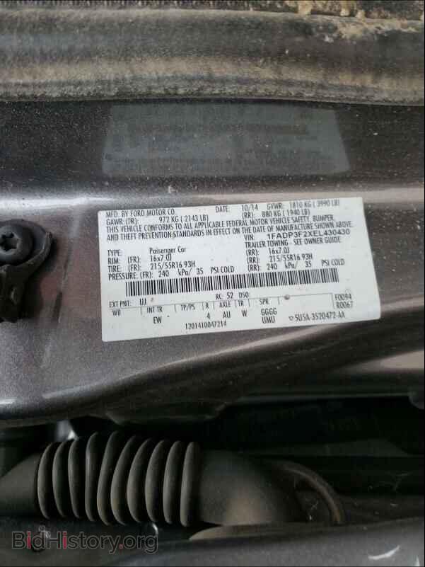 2014 FORD FOCUS - VIN: 1FADP3F2XEL430430 - Фото 10