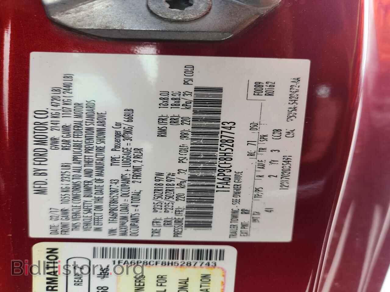 2017 FORD MUSTANG - VIN: 1FA6P8CF8H5287743 - Фото 12