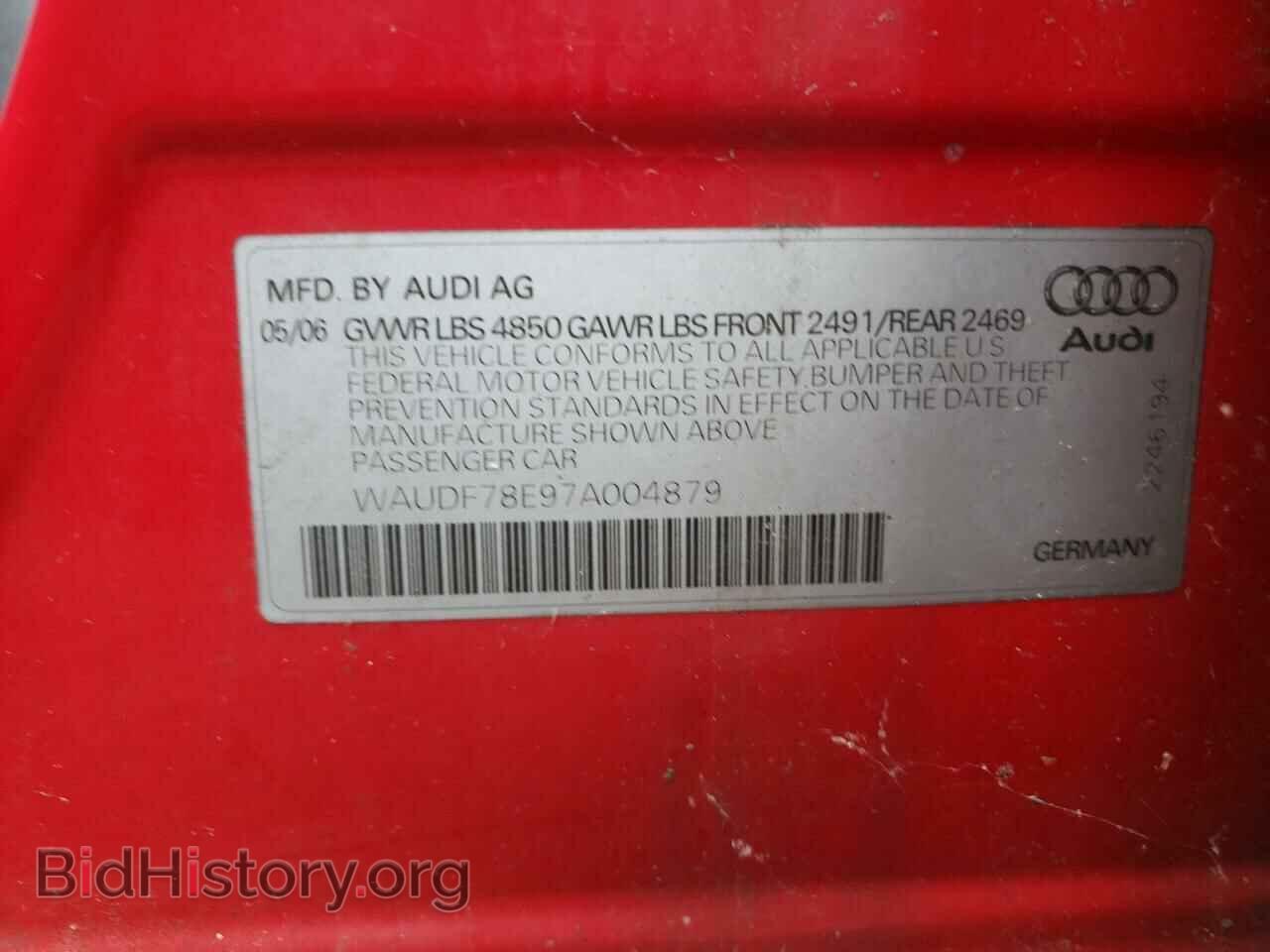 2007 AUDI A4 - VIN: WAUDF78E97A004879 - Фото 10
