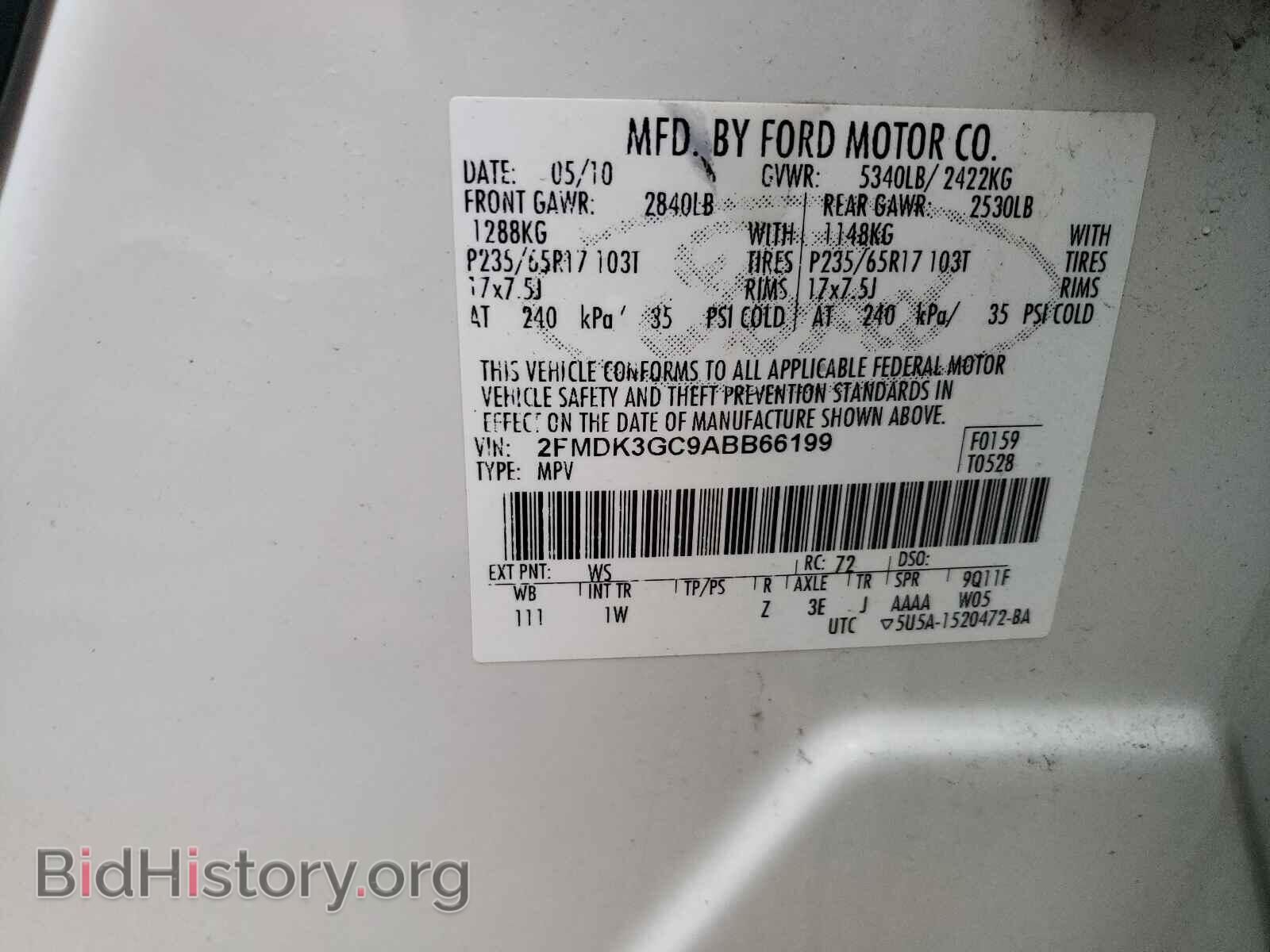 2010 FORD EDGE - VIN: 2FMDK3GC9ABB66199 - Photo 10