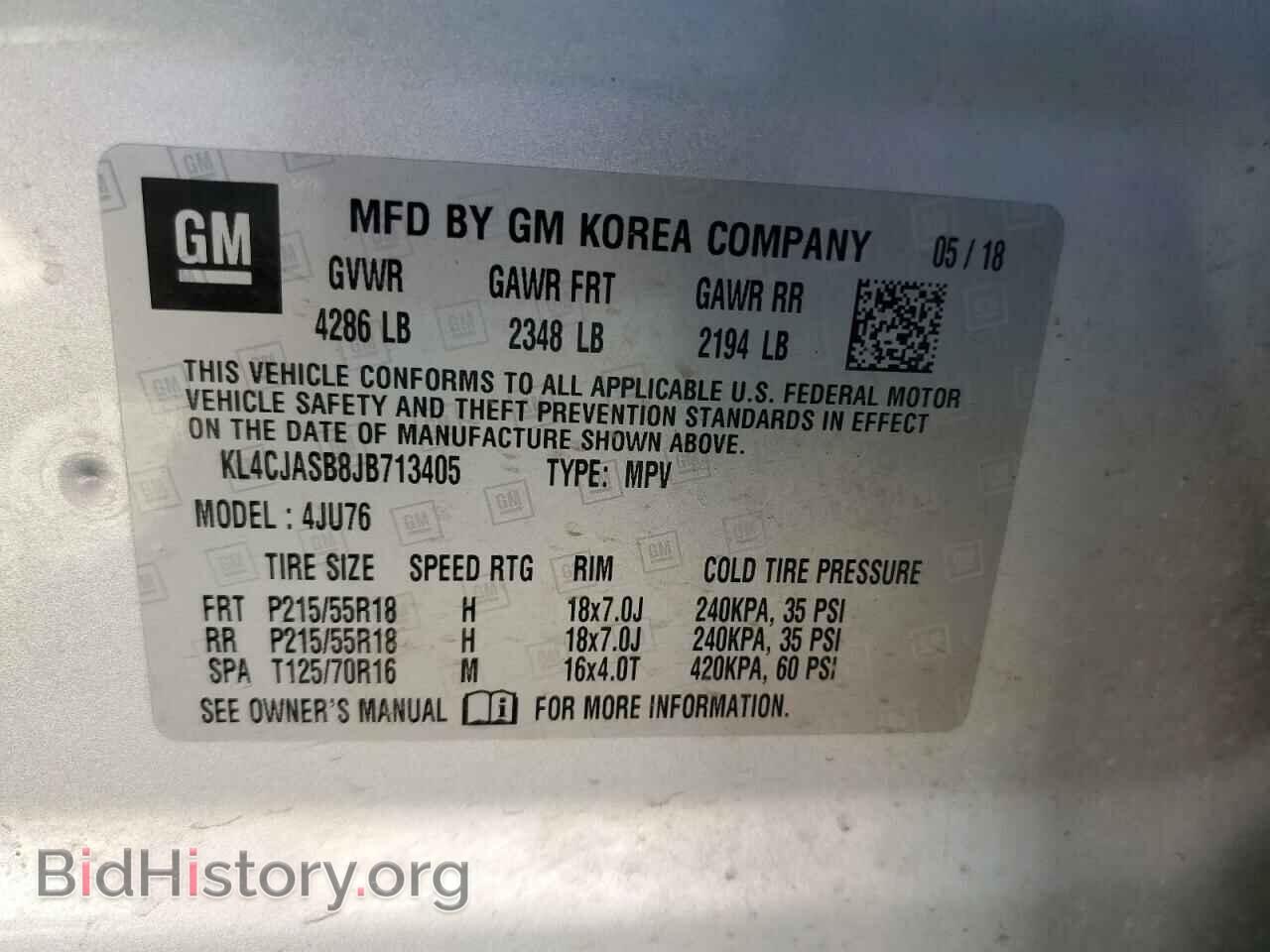 2018 BUICK ENCORE - VIN: KL4CJASB8JB713405 - Фото 10